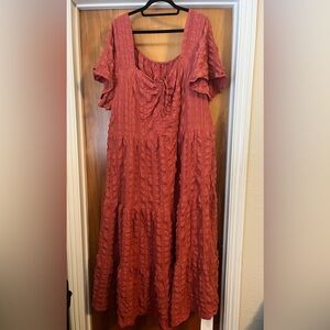 BloomChic Terracotta Textured Dress
